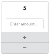 An example counter interface with an amount field